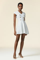 Zuelia Short Sleeves V Neck Mini Dress