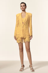 Rosee Halter Long Sleeves Lace Coat And Shorts Three-Piece Set