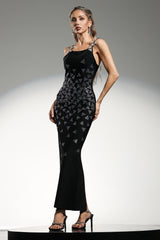 Zaniah Sleeveless Triangle Diamond Bandage Maxi Dress
