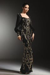 Naleza Long Sleeves Sequin Maxi Dress