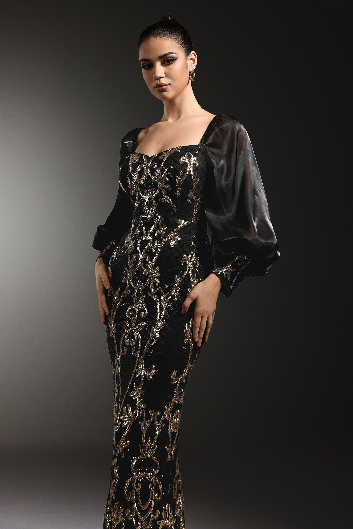 Naleza Long Sleeves Sequin Maxi Dress