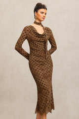 Wilisa Long Sleeves Streamer Midi Dress