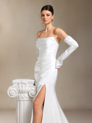 Fallon Chest smearing Slit Trailing Maxi wedding dress