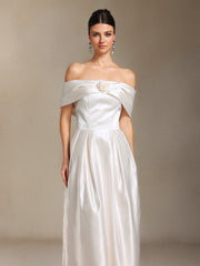 Oly Bare shoulders Flower Straight cylinder maxi formal dress