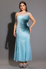 Kiwis Sleeveless Fish Tail Sequins Maxi Dress