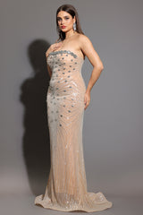 Kori Strapless Diamond Sequins Maxi Dress