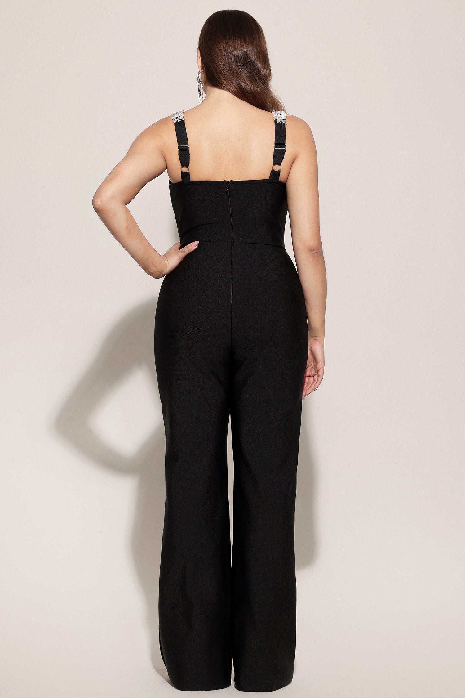 Tearnie Sleeveless Diamond Bandage Maxi Jumpsuit