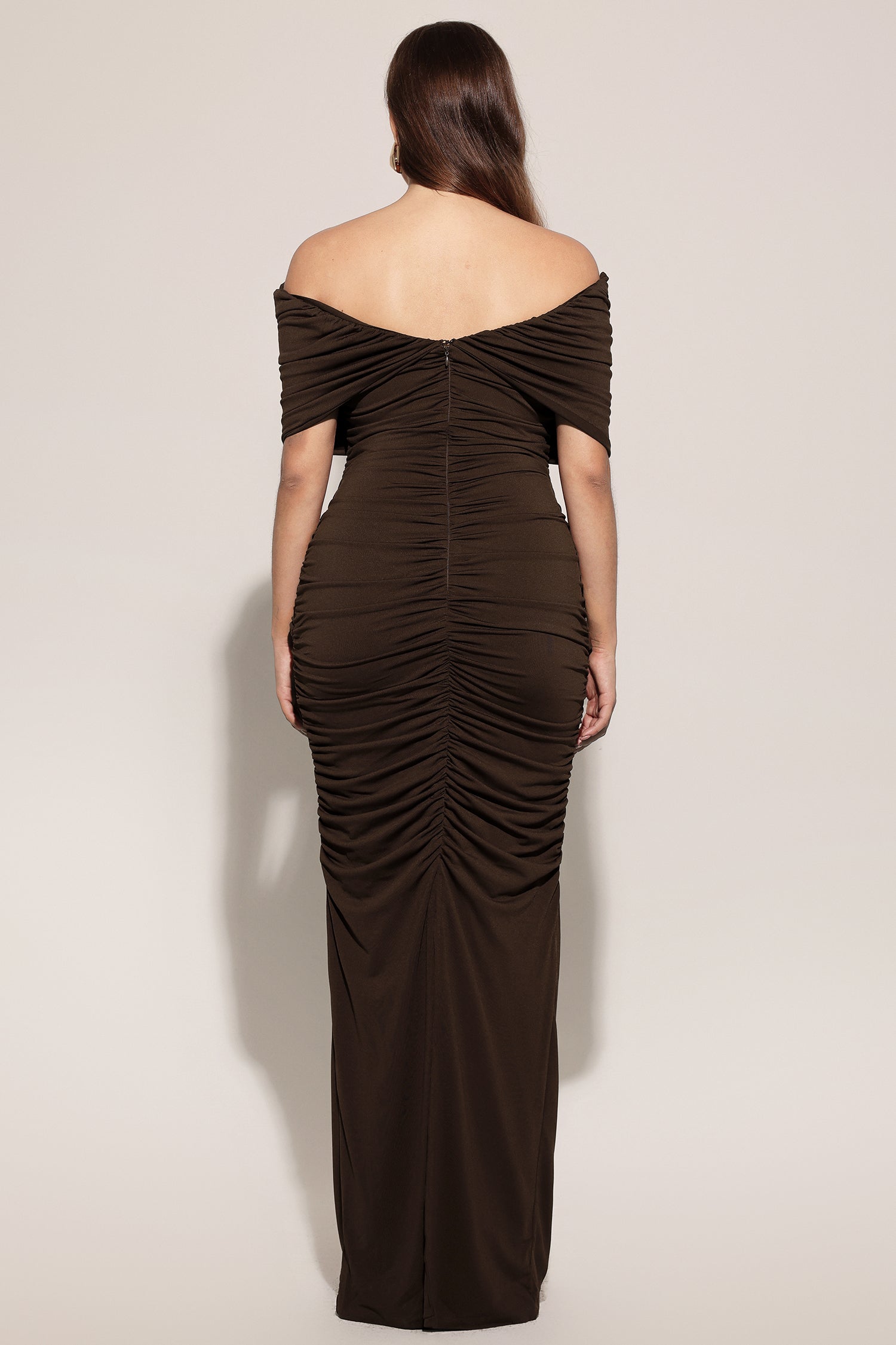 Kanre Off The Shoulder Hollow Out Fold Maxi Dress