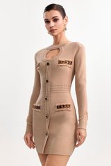 Karmen Chic Contour Long Sleeve Knit Mini Dress