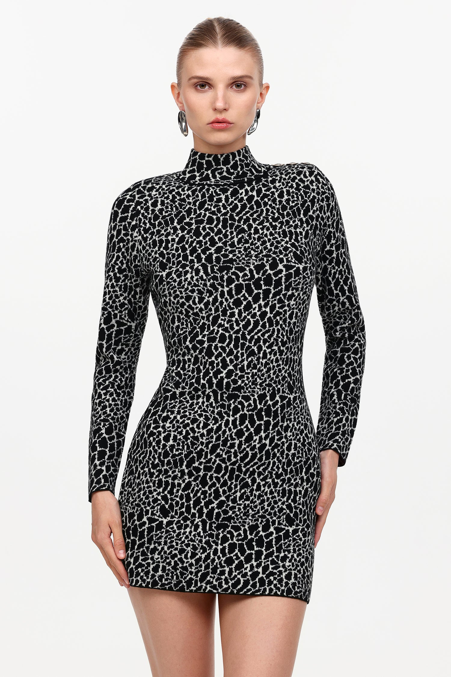 Ierra Chic Contour Long Sleeve Knit Mini Dress