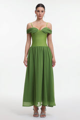 Selma Classic Contour Off Shoulder Ruched Bandage Maxi Dress