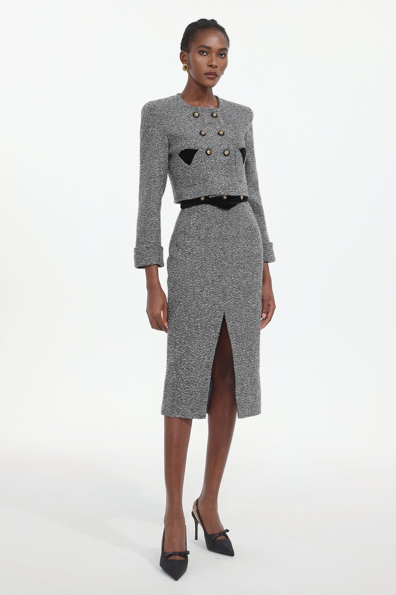 Lilani Classic Tailored Woven Top And Skirt Two-Piece Set