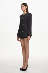 Unica Classic Tailored Long Sleeve Woven Top And Skirt Set