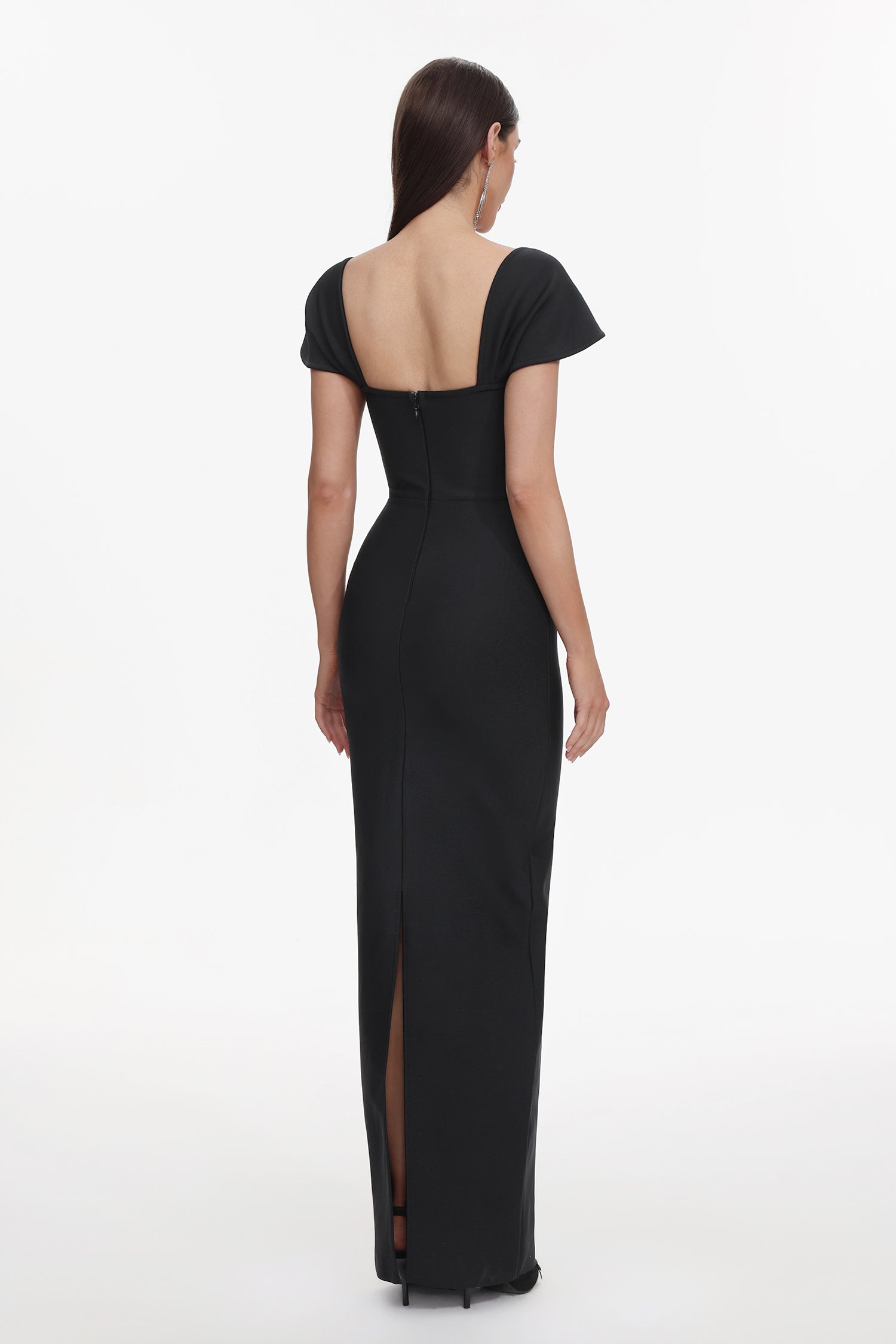 Romelle Short Sleeve Diamond Bandage Maxi Dress