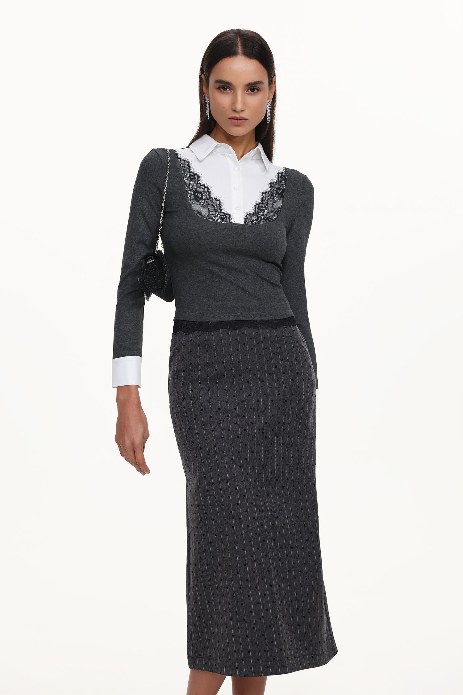 Yarera Elegant Contour Top And Skirt Set