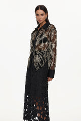 Wilma Elegant Tailored Woven Top And Skirt Set