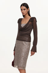 Lane Elegant Contour Top And Skirt Set
