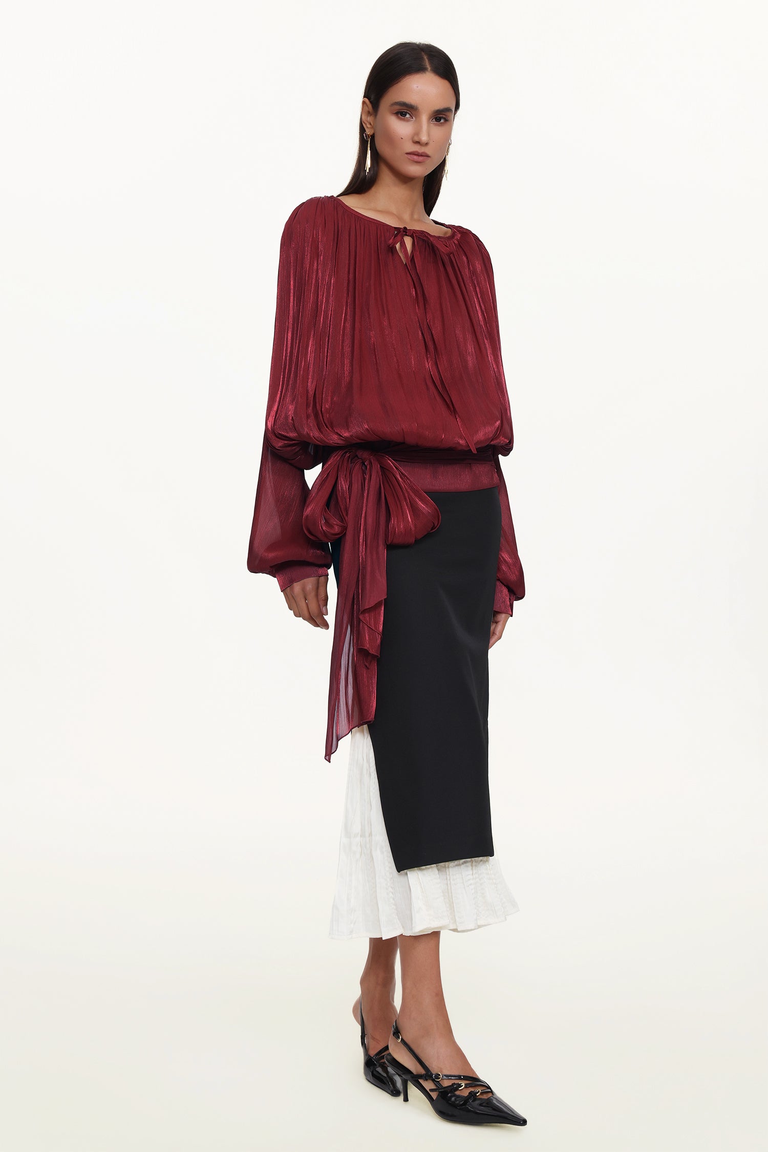 Dolo Chic Tailored Woven Top And Skirt Set