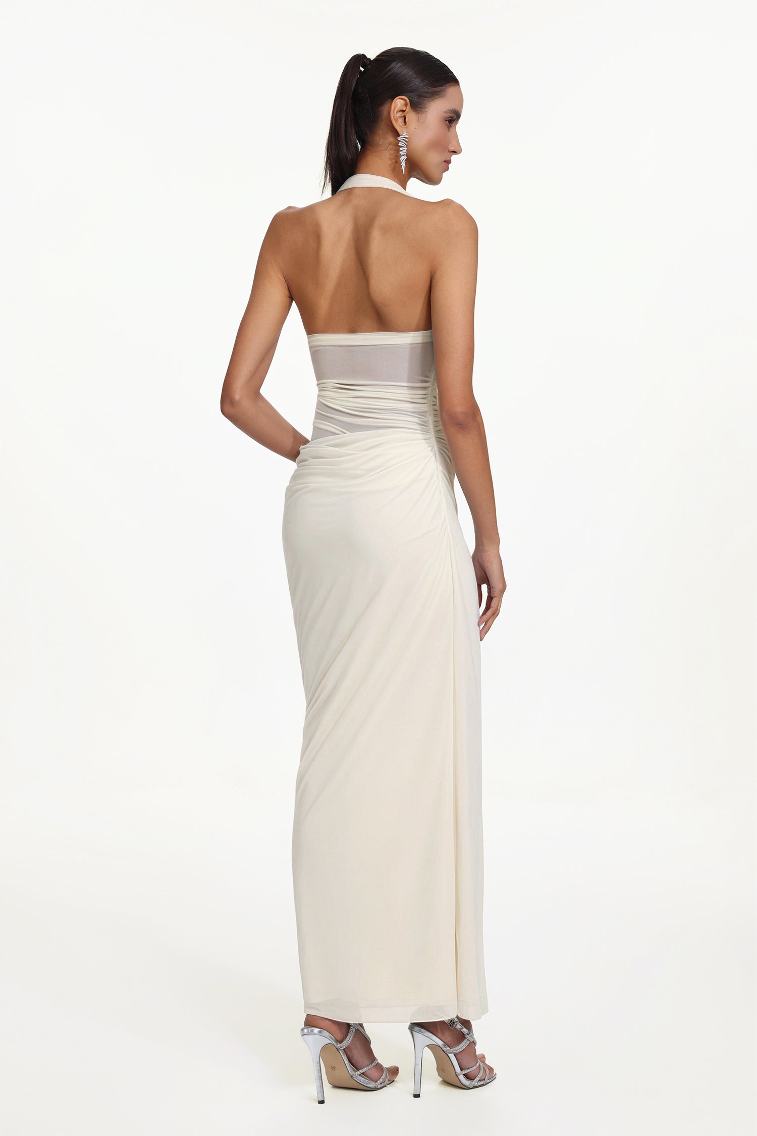 Lacava Romantic Contour Halter Ruched Floral Maxi Dress