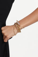 Liopa Square Diamond Metal Multichain Bracelet Set