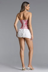 Kivi Sexy Contour Print Lace Pink Corset