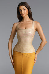 Teray Classic Contour Metallic Bandage Top