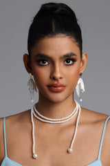 Nunna Multi Layer Pearl Y Shaped Necklace
