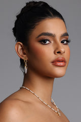 Glera Chain Link Pave Crystal Heart Earrings