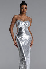 Hona Glamorous Contour Sequin Maxi Dress