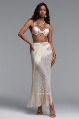 Kaona Resort Flowy Fringe Lace Swimsuit Three Piece Set