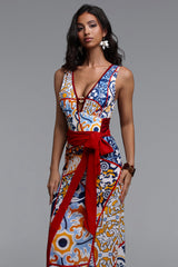Delia Resort Flowy Print One Piece Swimsuit Two Piece Set