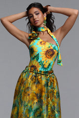 Elsie Resort Flowy Floral Print One Piece Swimsuit Two Piece set