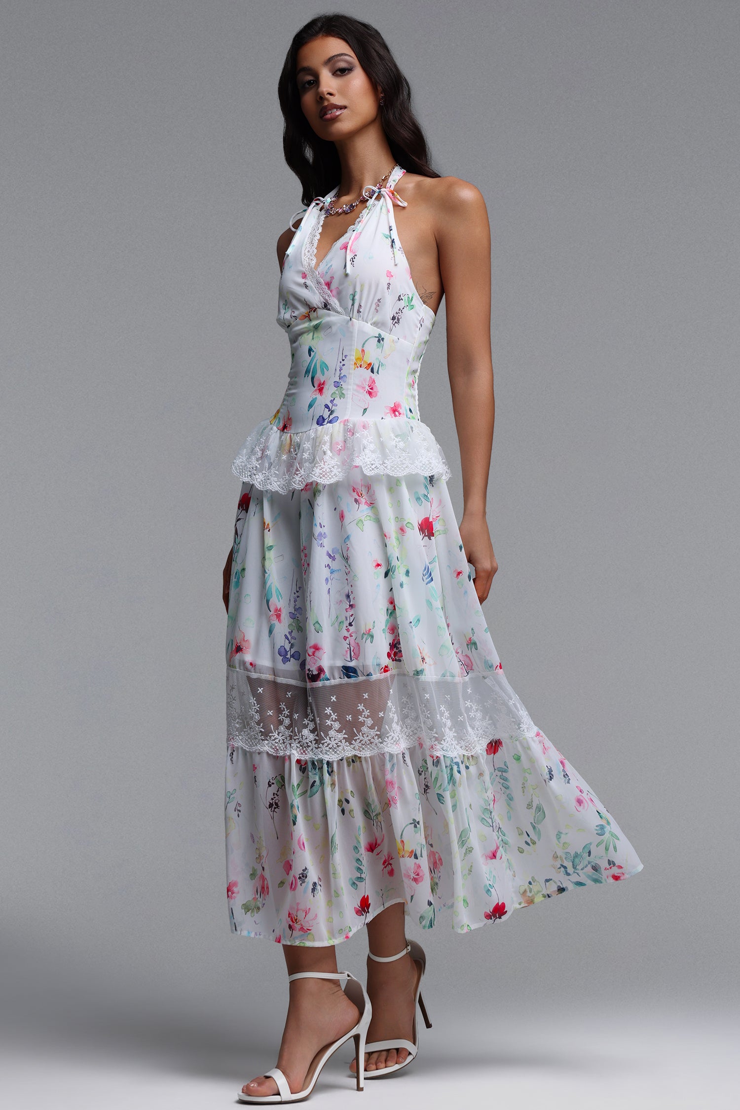 Vanina Resort Flowy Sleeveless Floral Print Woven Maxi Dress
