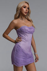 Hedit Chic Contour Strapless Fishnet Mini Dress