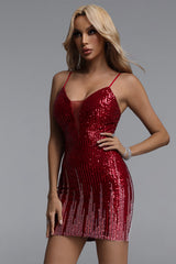 Salamo Sequin Red Mini Dress
