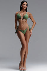 Daware Sexy Sleeveless Fringe Swimsuit Two Piece Set