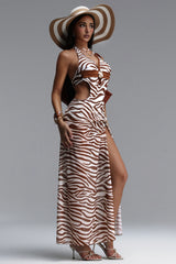 Pasha Resort Sleeveless Print Swimsuit Two Piece Set