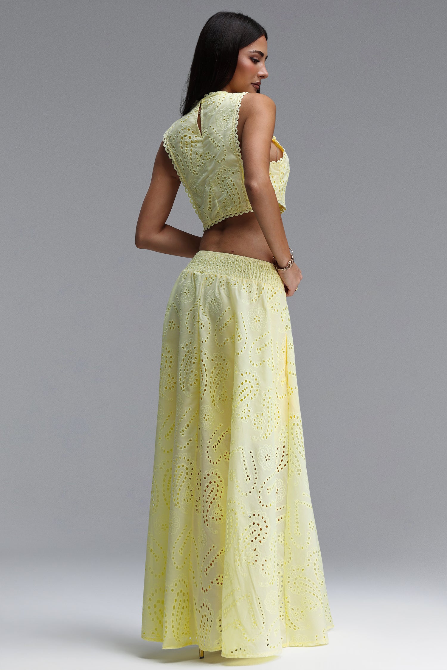 Rereny Resort Flowy Sleeveless Woven Top and Skirt Two Piece Set