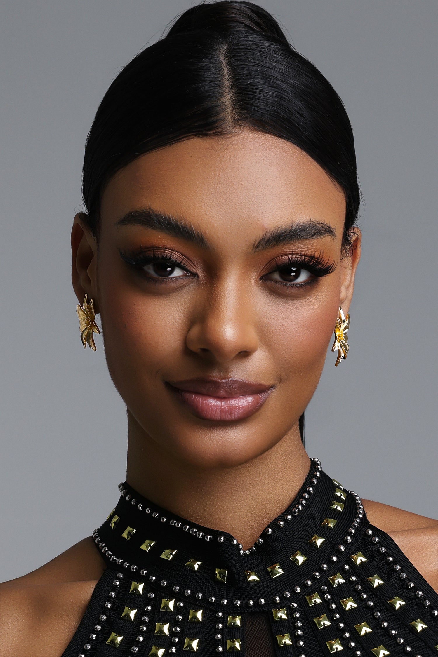 Inbar Gold Floral Sculpted Stud Earrings