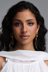 Xacier Amber Gradient Teardrop Dangle Earrings