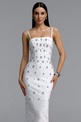 Leko Chic Contour Rhinestone Bandage Maxi Dress
