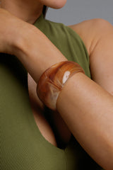 Raanana Amber Marbled Wide Resin Bangle