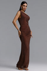 Ottilie Maxi Dress Plum Brown