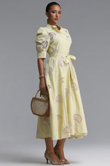 Paza Resort Flowy Puff Sleeve Woven Maxi Dress