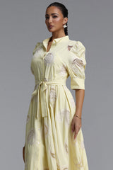 Paza Resort Flowy Puff Sleeve Woven Maxi Dress