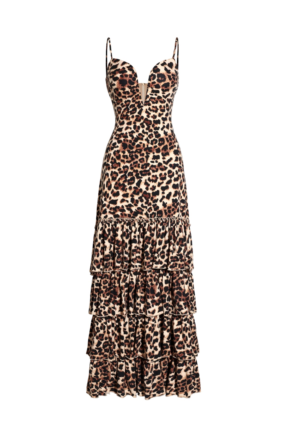 Zambezi Deep-V Sleeveless Ruffled Backless Maxi Dress