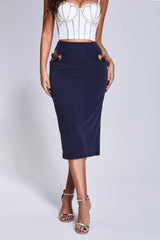 Jelly Cutout Skirt - Navy