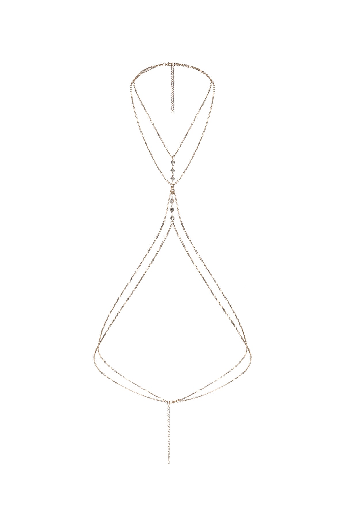 Print Double Decker Diamond Body Chain