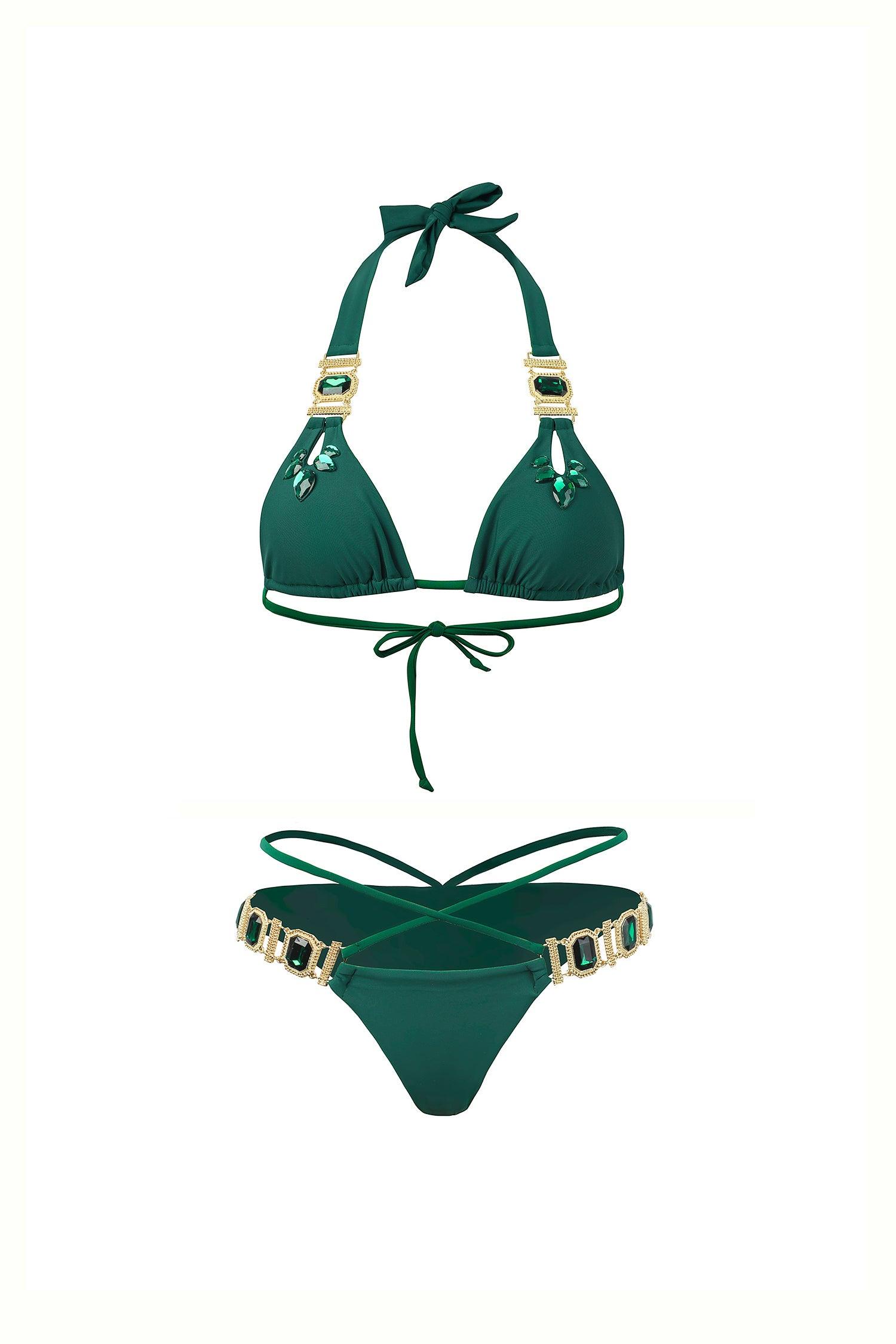 Crystal Diamond Bikini - Green