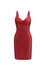 Maryam Metallic Red Cocktail Dress